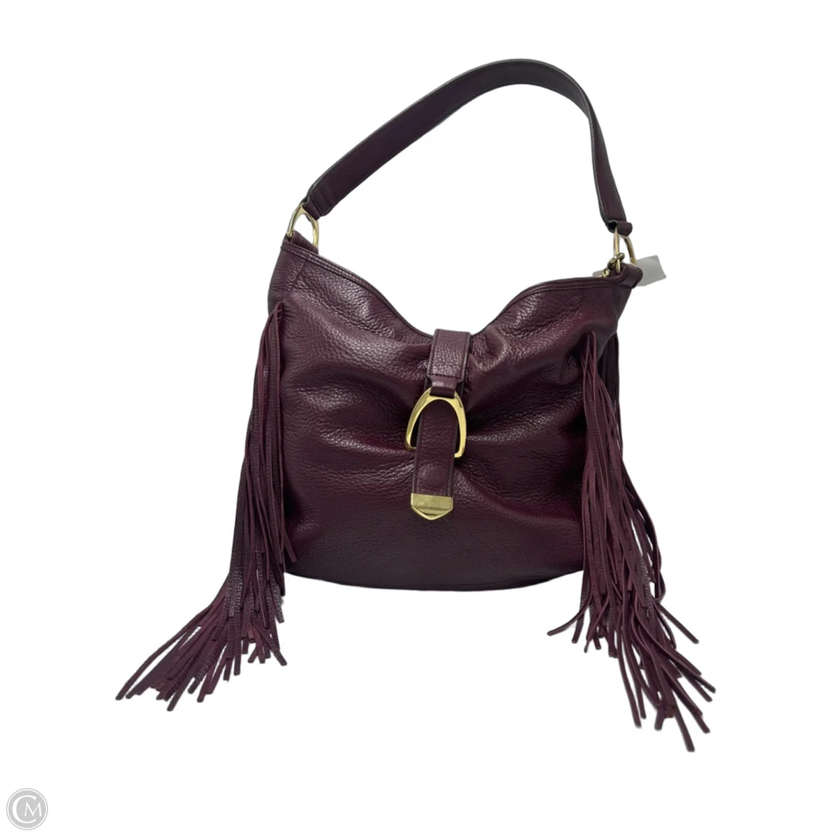 G.I.L.I. Bordeaux Leather Slouchy Fringe Hobo in Maroon