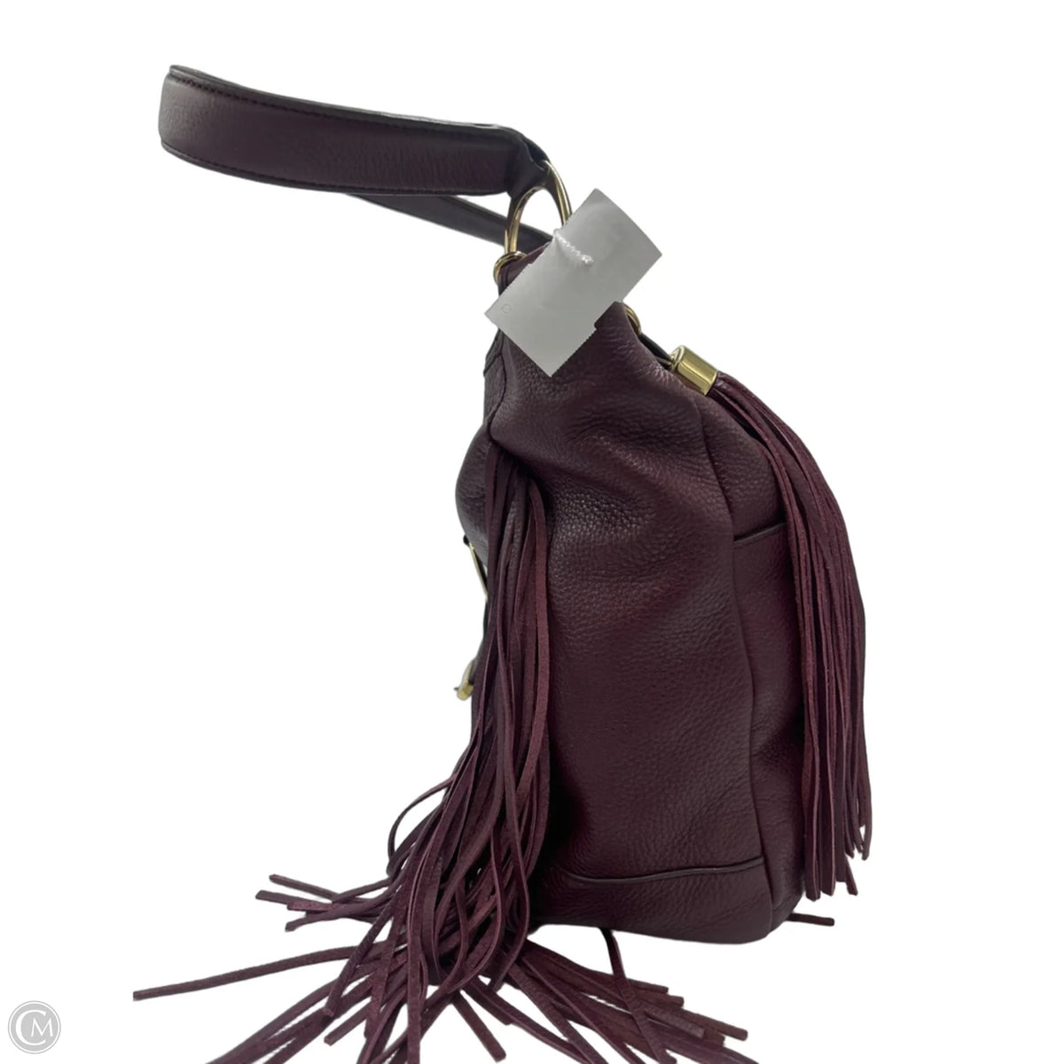 G.I.L.I. Bordeaux Leather Slouchy Fringe Hobo in Maroon
