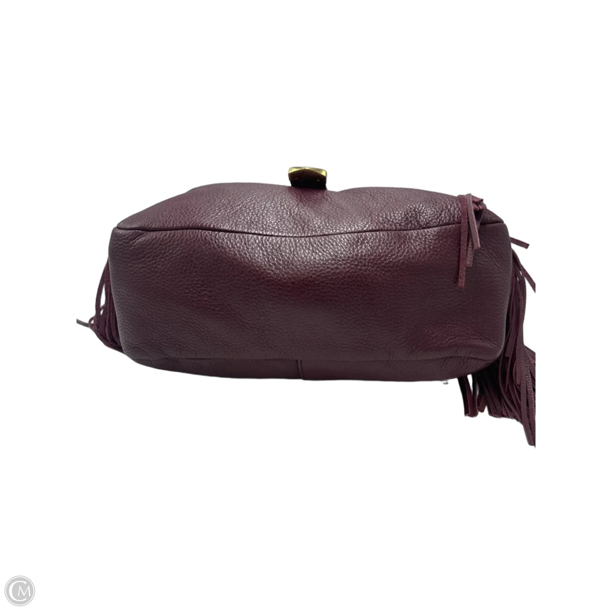 G.I.L.I. Bordeaux Leather Slouchy Fringe Hobo in Maroon