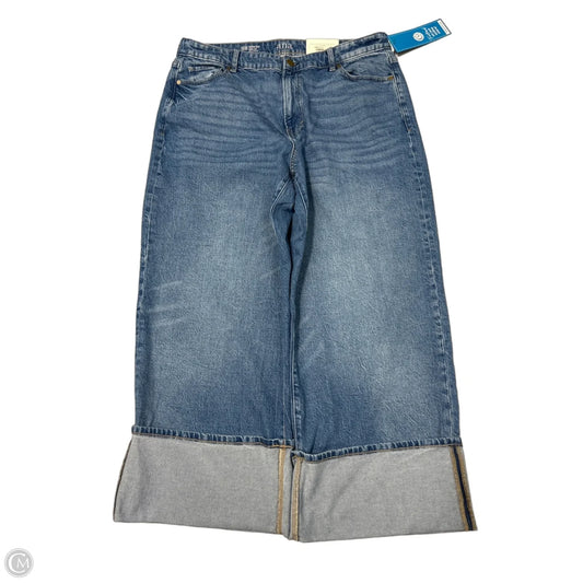 Ana Wide Leg Jeans in Blue, Size 16