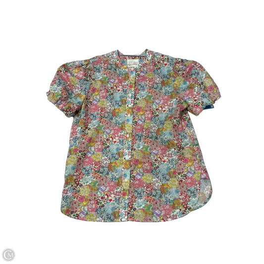 J. Crew Short Sleeve Top in Floral Print, Size L
