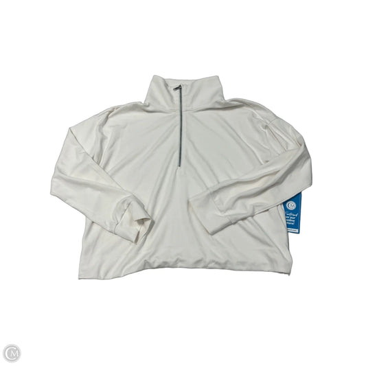Athleta Collared Athletic Sweatshirt in Cream, Size XL