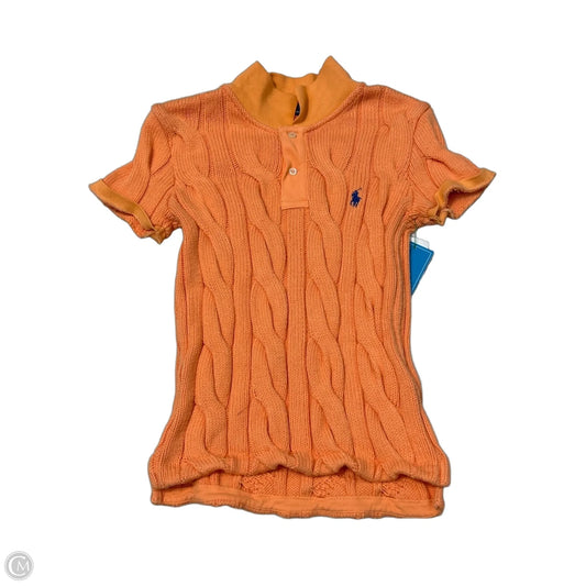 Polo Ralph Lauren Short Sleeve Sweater in Orange, Size M