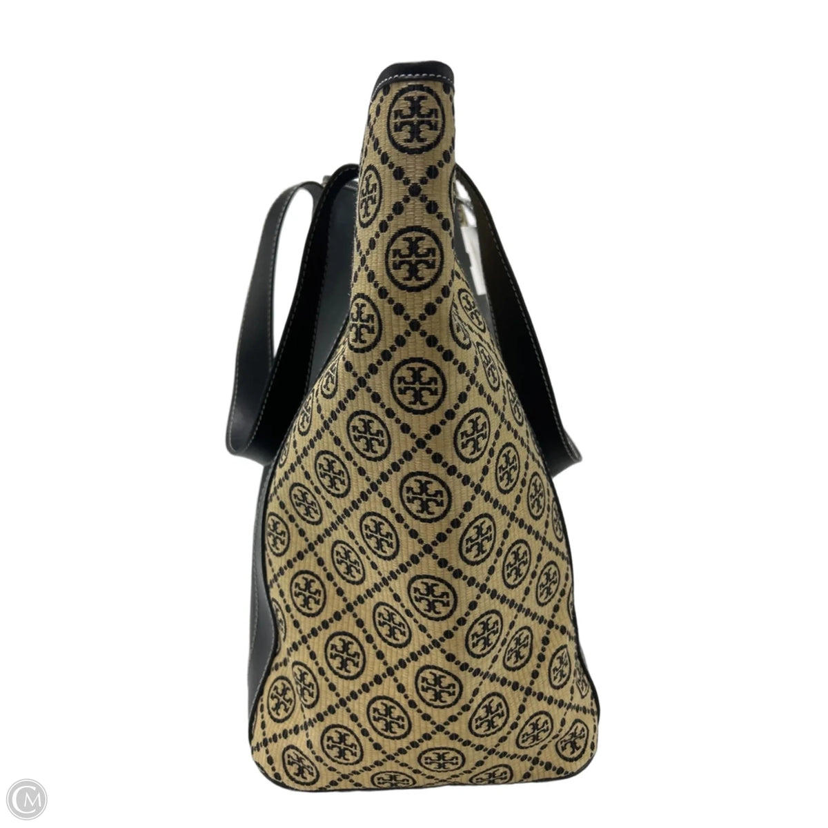 New! Tory Burch T Monogram Raffia Designer Tote in Multicolored