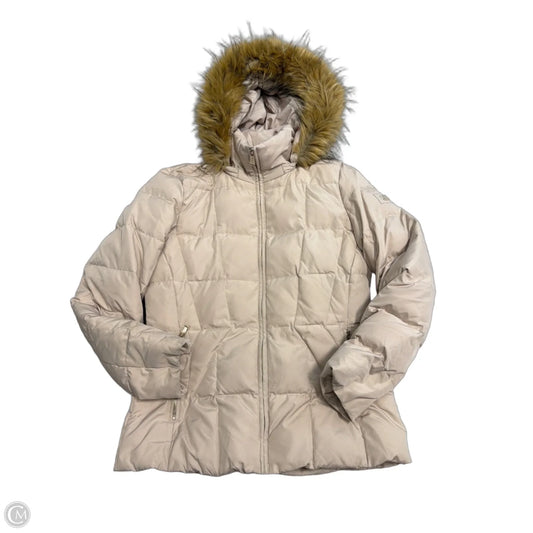 Calvin Klein Quilted Puffer Coat in Tan, Size S