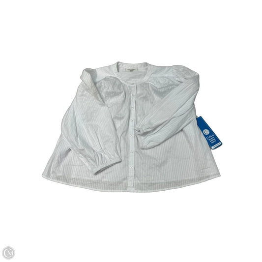 Free Assembly Long-Sleeve Top in White, Size XL