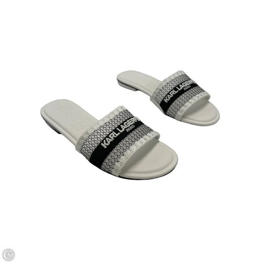 Karl Lagerfeld Designer Sandals in White, Size 9