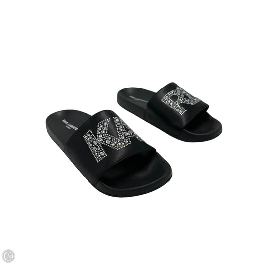 Karl Lagerfeld Designer Sandals in Black, Size 9