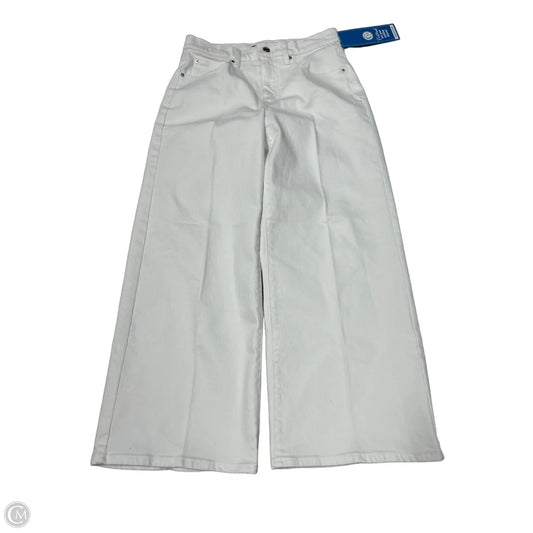 Free Assembly Wide-Leg Jeans in White, Size 8