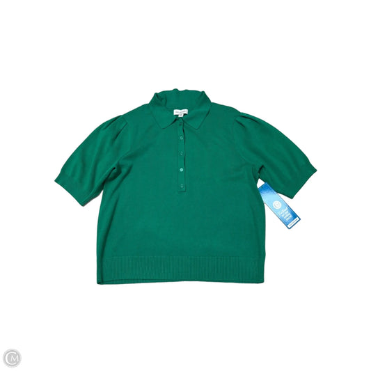 Free Assembly Short-Sleeve Sweater in Green, Size XL