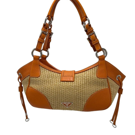 Prada Paglia/Vitello Daino Luxury Shoulder Handbag