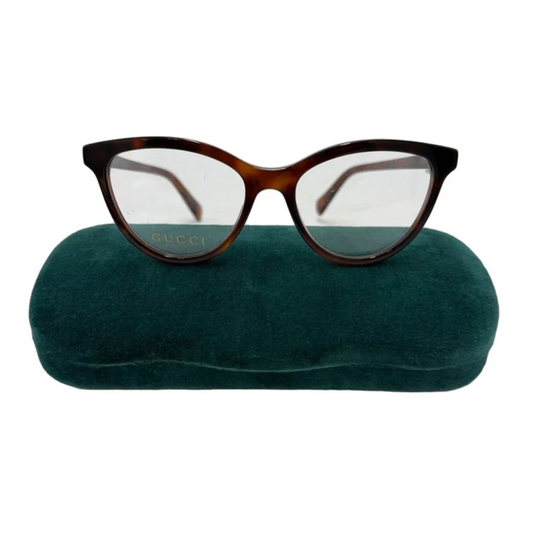 Gucci Clear-Frame Luxury Designer Glasses in Brown