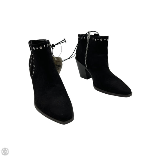 New! Ana Heeled Ankle Boots in Black & Silver, Size 8.5