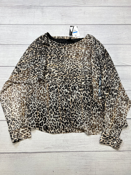 New! Top Long Sleeve By Dkny In Animal Print, Size: Xl