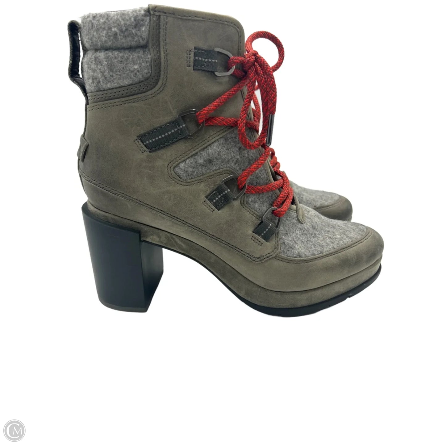 Boots Ankle Heels By Sorel In Grey, Size: 10