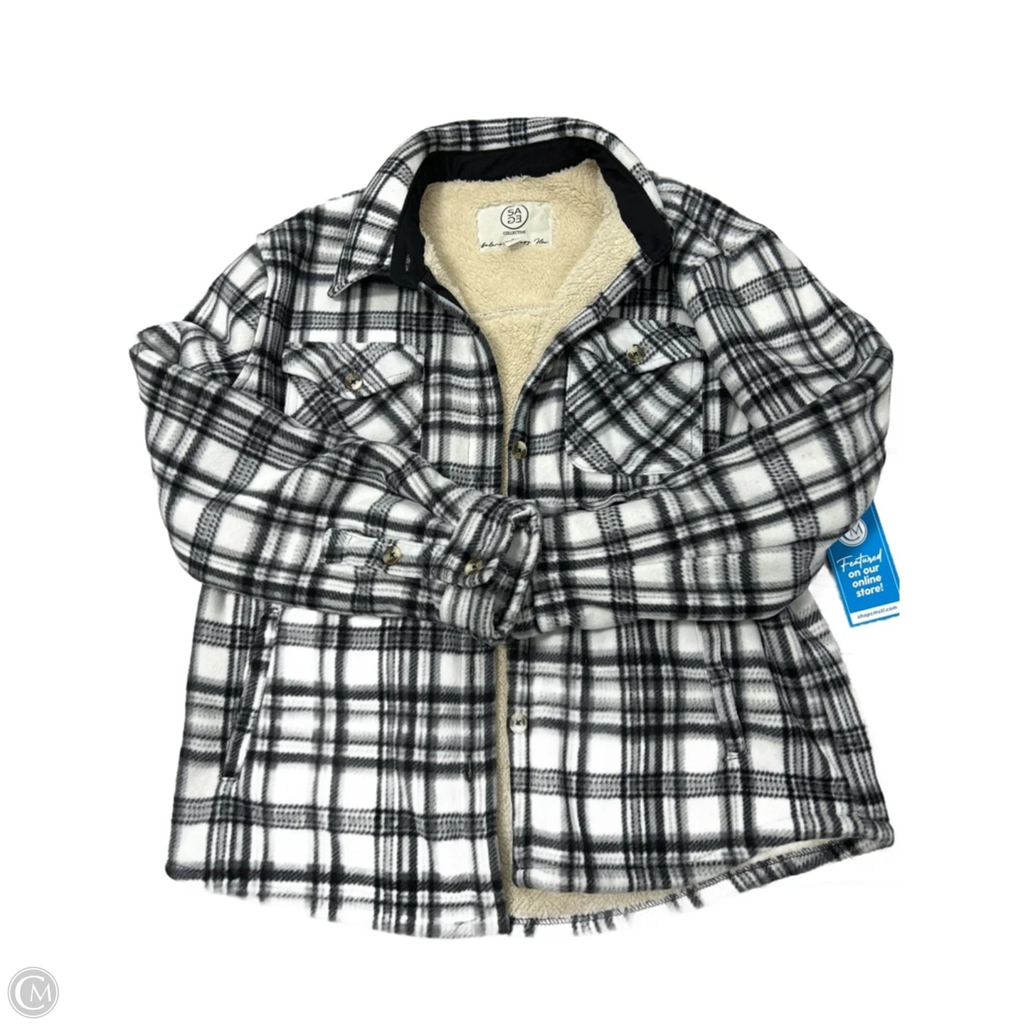 Jacket Fleece By Sage In Black, Size: S