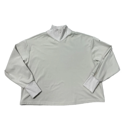 Athletic Top Long Sleeve Collar By Columbia In Grey, Size: L