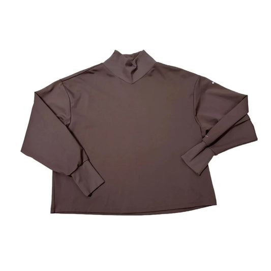 Athletic Top Long Sleeve Collar By Columbia In Brown, Size: L