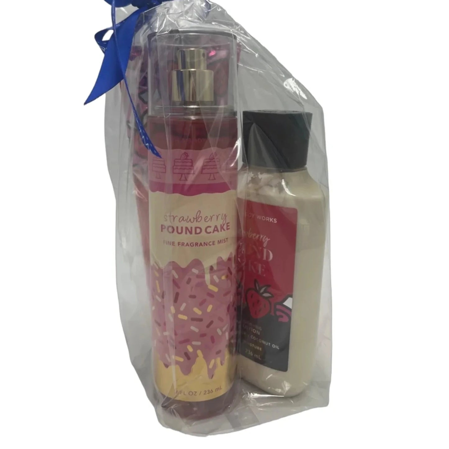 Bath and Body Works Strawberry Pound Cake 3pc. Designer Set