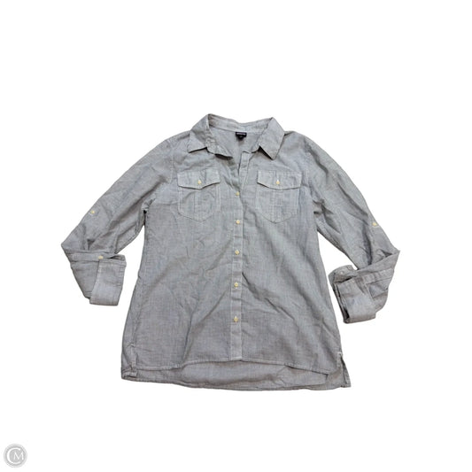 Blouse Long Sleeve By Patagonia In Striped Pattern, Size: M