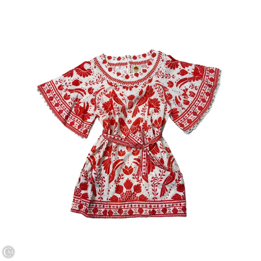 Dress Casual Short By Farm Rio In Red & White, Size: M
