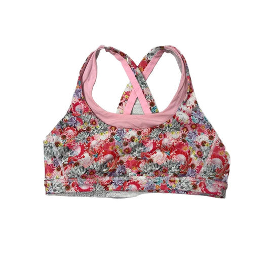 Athletic Bra By Lululemon In Floral Print, Size: L