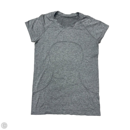 Athletic Top Short Sleeve By Lululemon In Grey, Size: 8