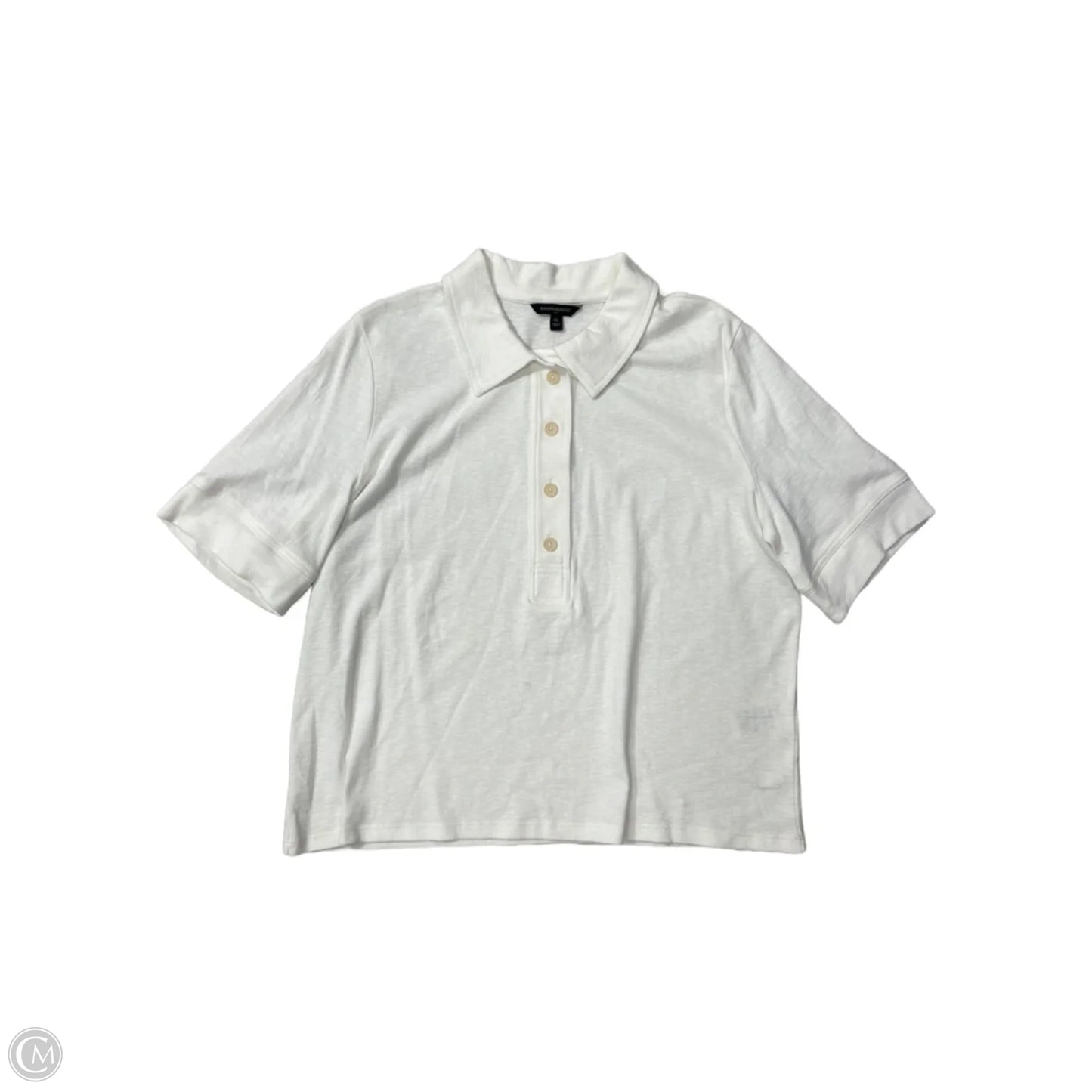 Top Short Sleeve By Banana Republic In White, Size: Xl
