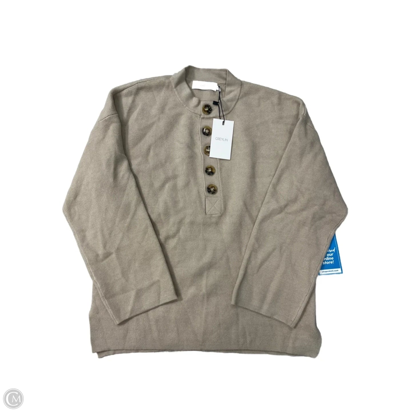 Top Long Sleeve By Greylin In Brown, Size: S