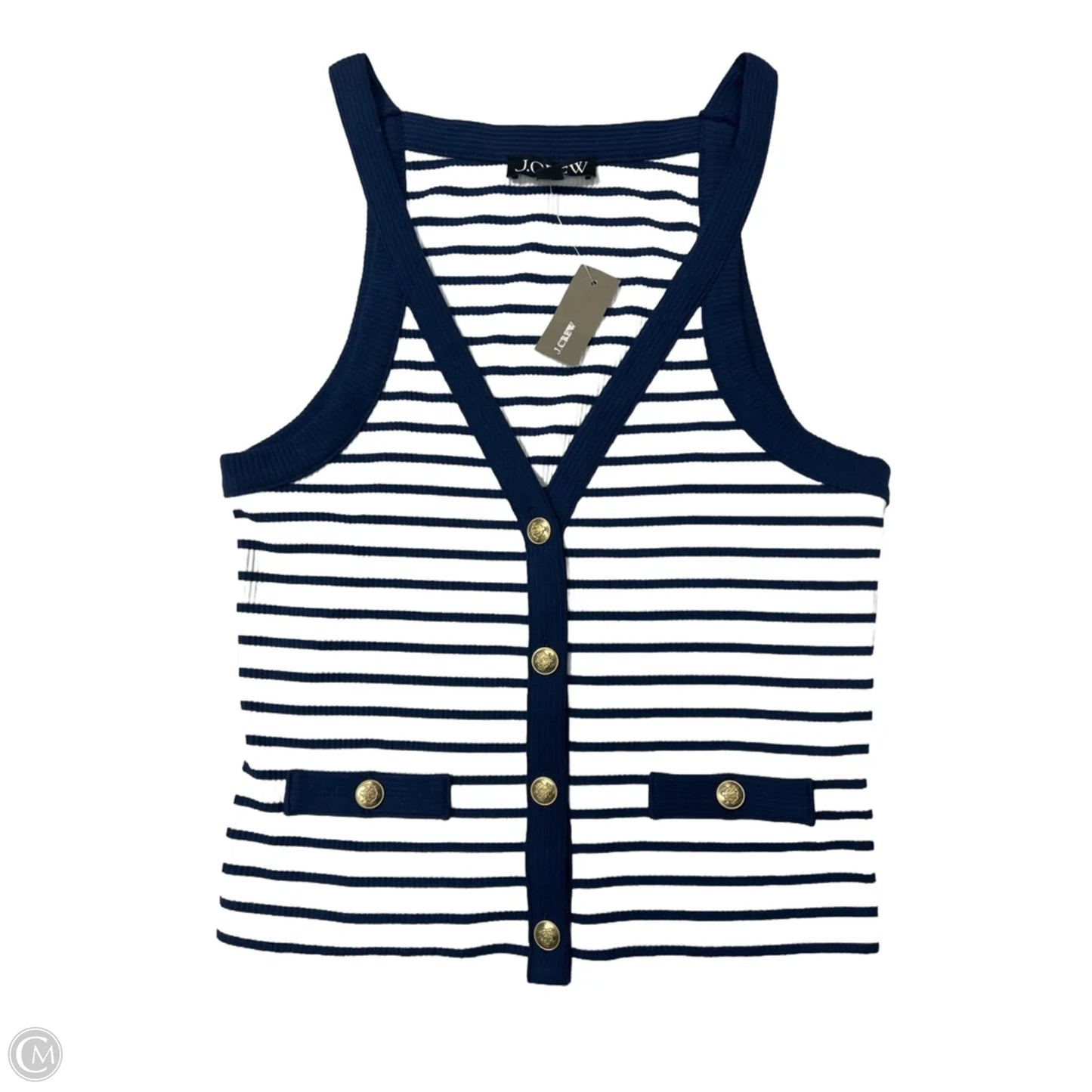 Top Sleeveless By J. Crew In Striped Pattern, Size: S