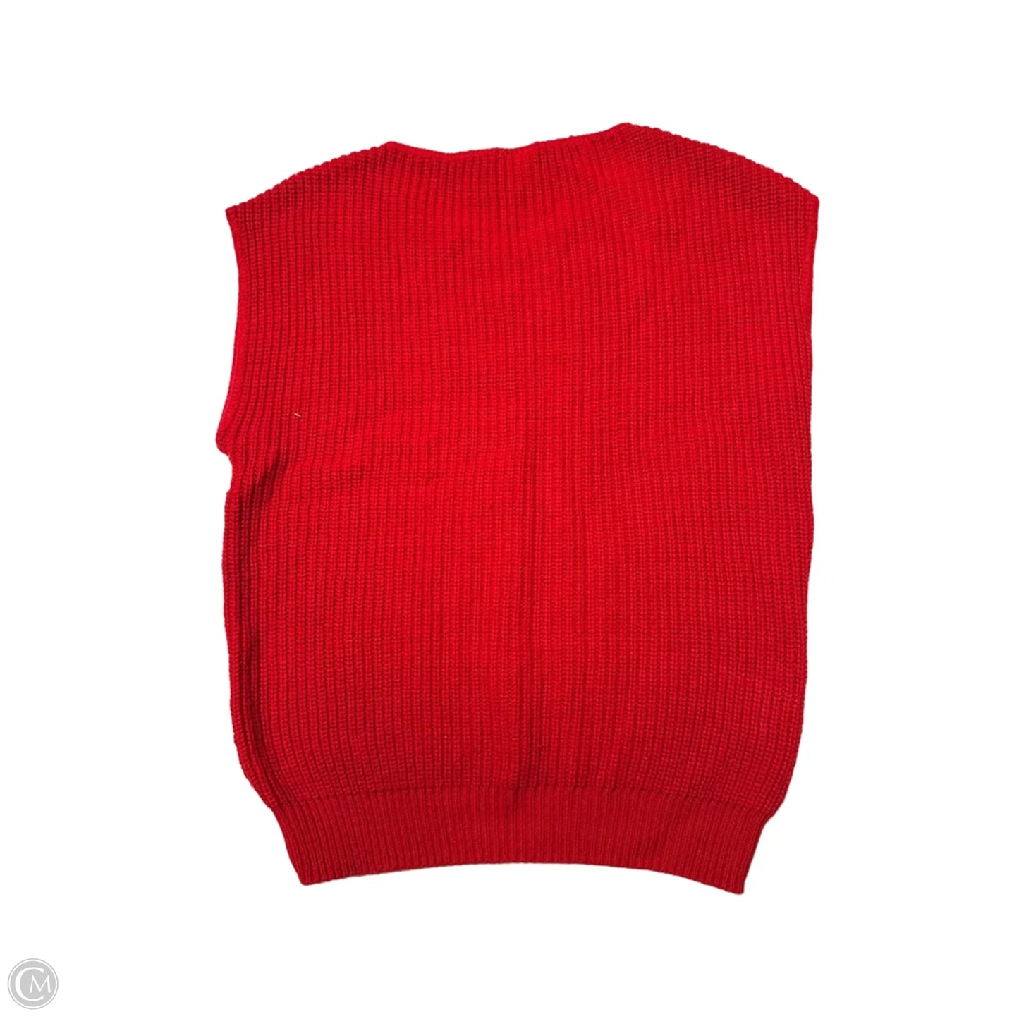 Sweater Short Sleeve By Sweater Bazaar In Red, Size: L