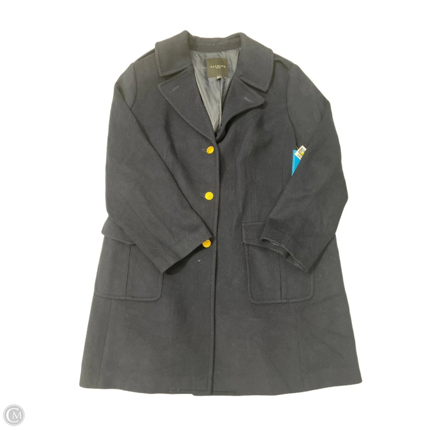 Coat Peacoat By Talbots In Navy, Size: 1x