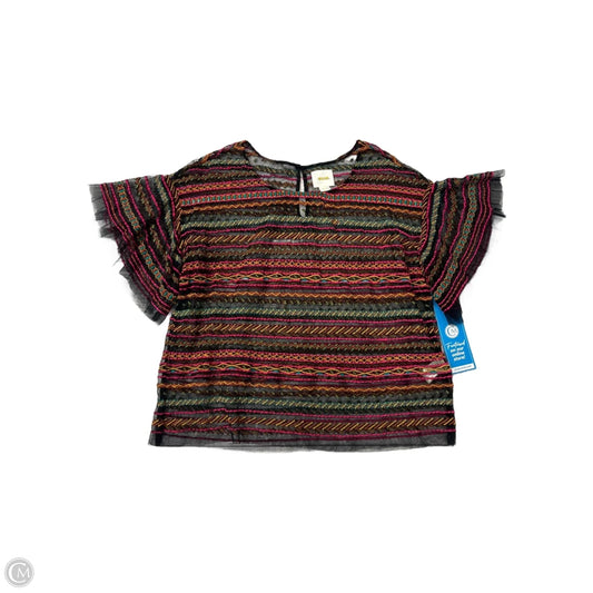 Top Short Sleeve By Maeve In Rainbow Print, Size: L