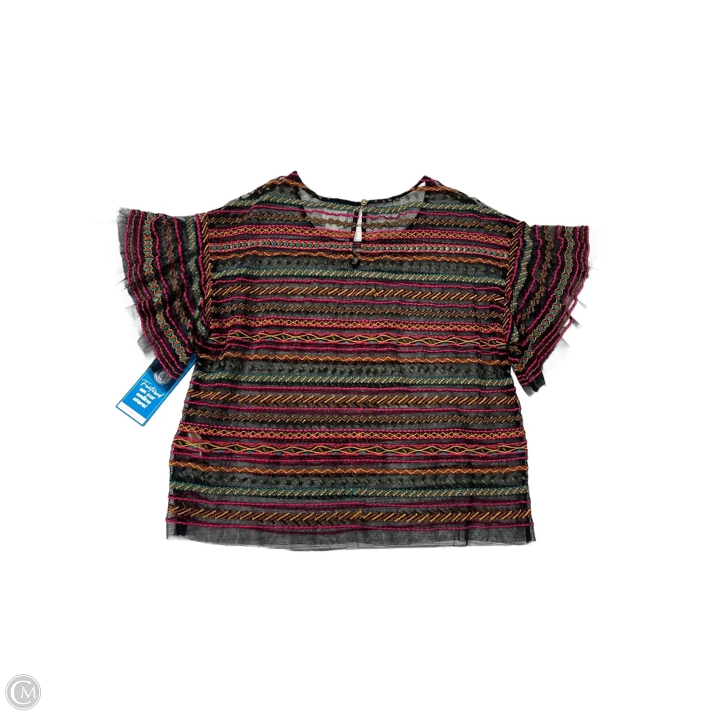 Top Short Sleeve By Maeve In Rainbow Print, Size: L