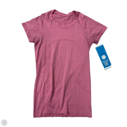 Athletic Top Short Sleeve By Lululemon In Pink, Size: 6