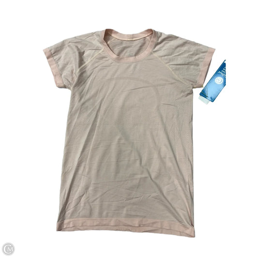 Athletic Top Short Sleeve By Lululemon In Pink, Size: 8