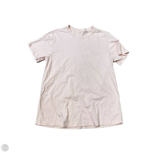 Athletic Top Short Sleeve By Lululemon In Pink, Size: M
