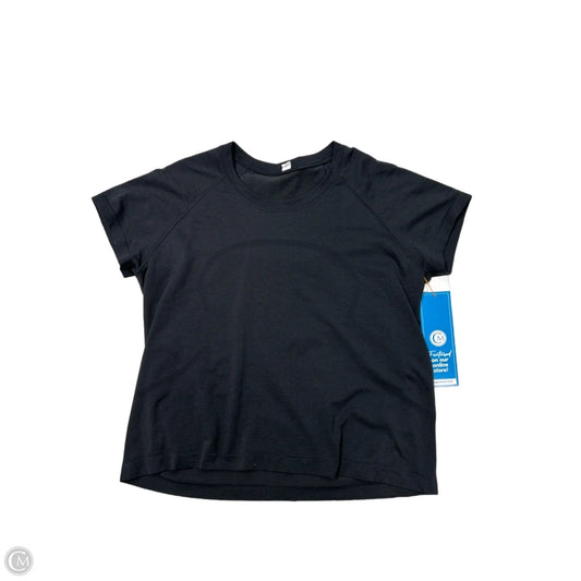 Athletic Top Short Sleeve By Lululemon In Black, Size: 14