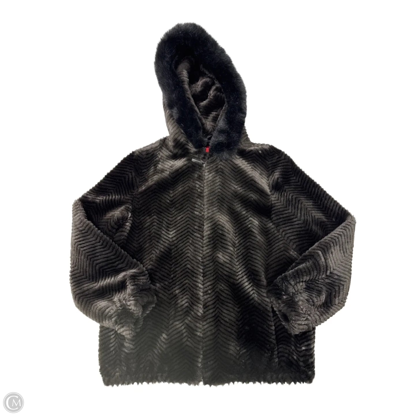 Coat Faux Fur & Sherpa By Gallery In Brown, Size: M
