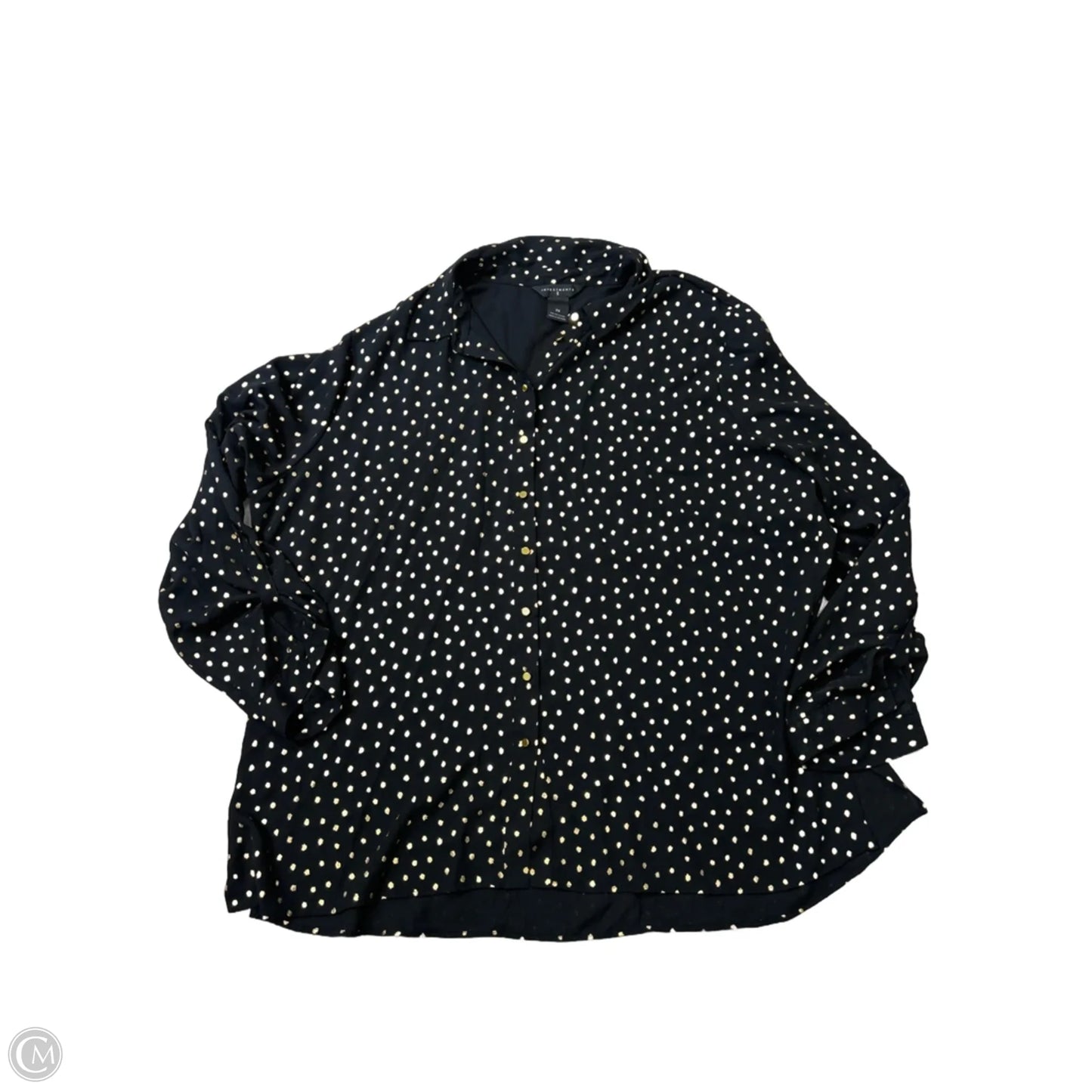 Top Long Sleeve By Investments In Black, Size: 2x