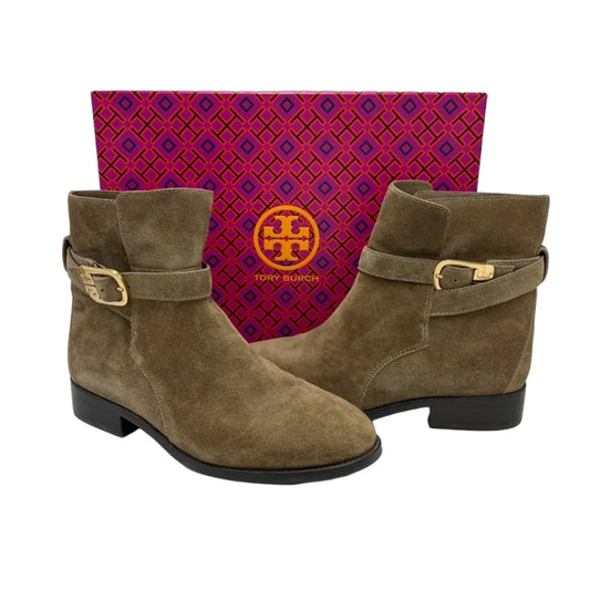 Boots Designer By Tory Burch In Taupe, Size: 8