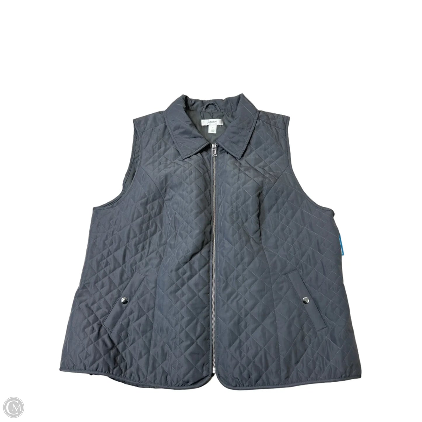 Vest Puffer & Quilted By Cj Banks In Grey, Size: 1x