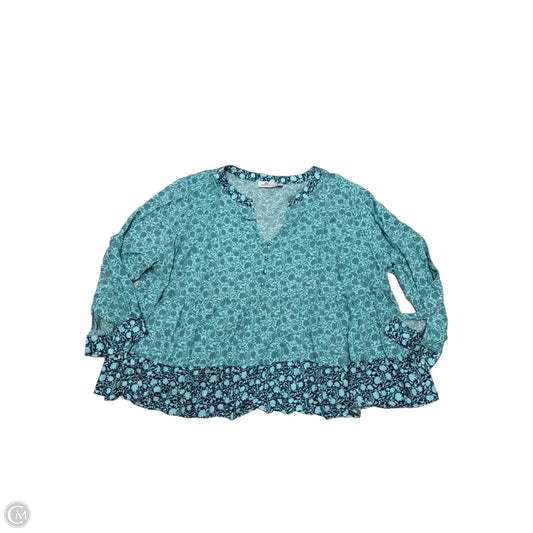 Top Long Sleeve By Vineyard Vines In Teal, Size: 3x