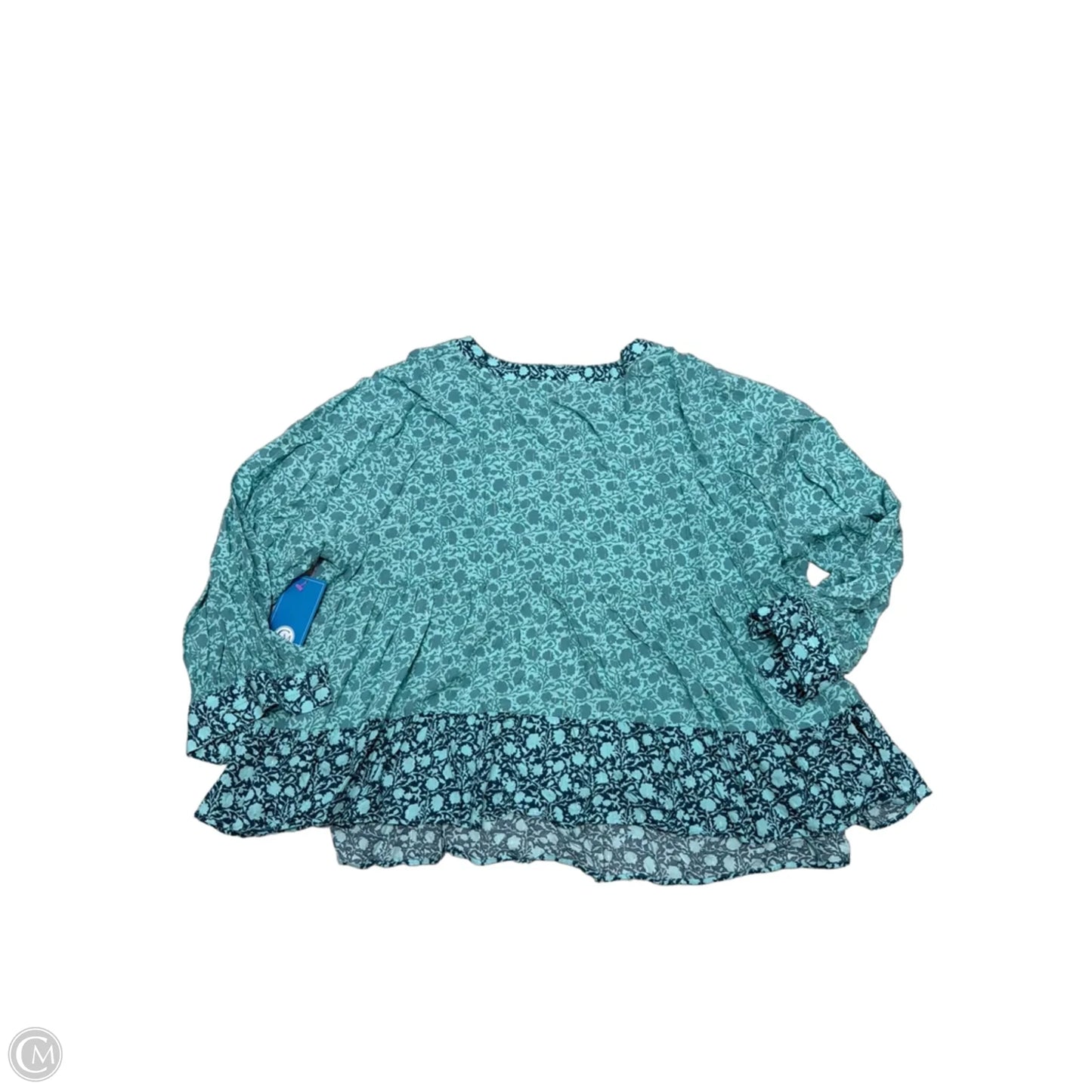 Top Long Sleeve By Vineyard Vines In Teal, Size: 3x