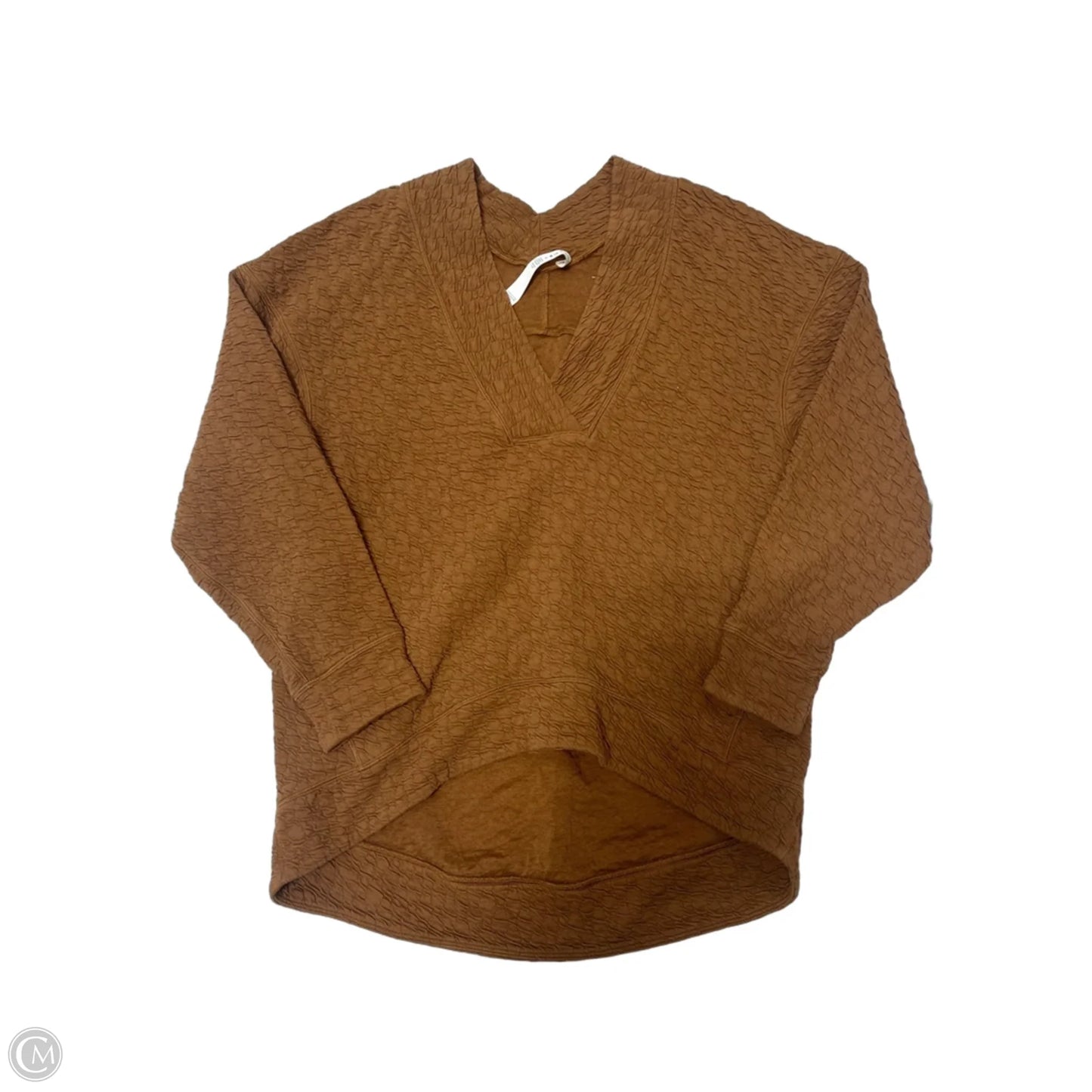 Athletic Top Long Sleeve Collar By Lululemon In Brown, Size: 2