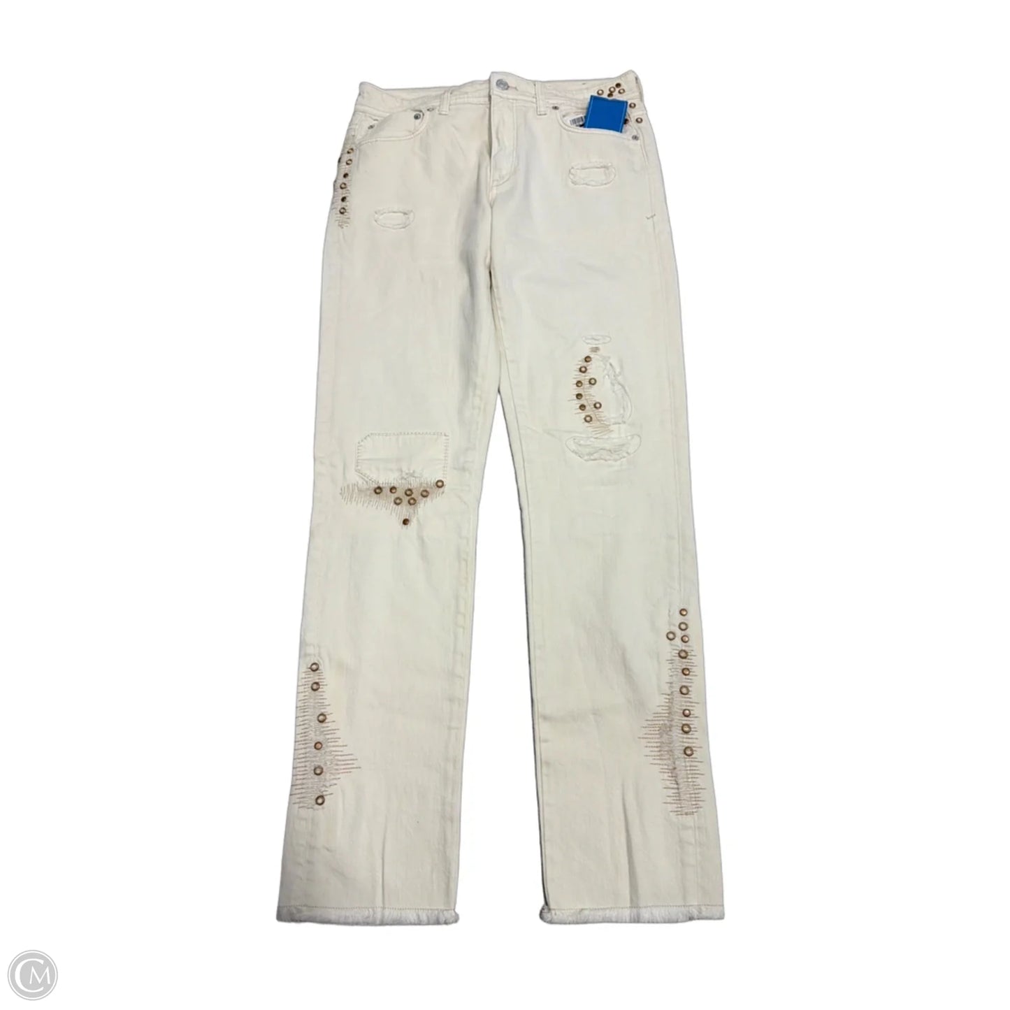 Jeans Straight By Pilcro In White Denim, Size: 4