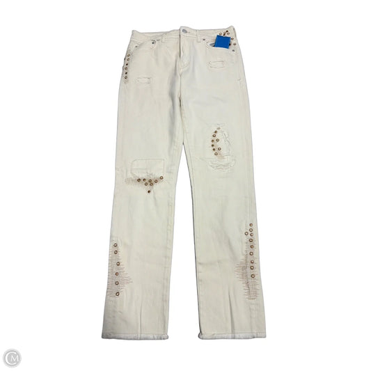 Jeans Straight By Pilcro In White Denim, Size: 4