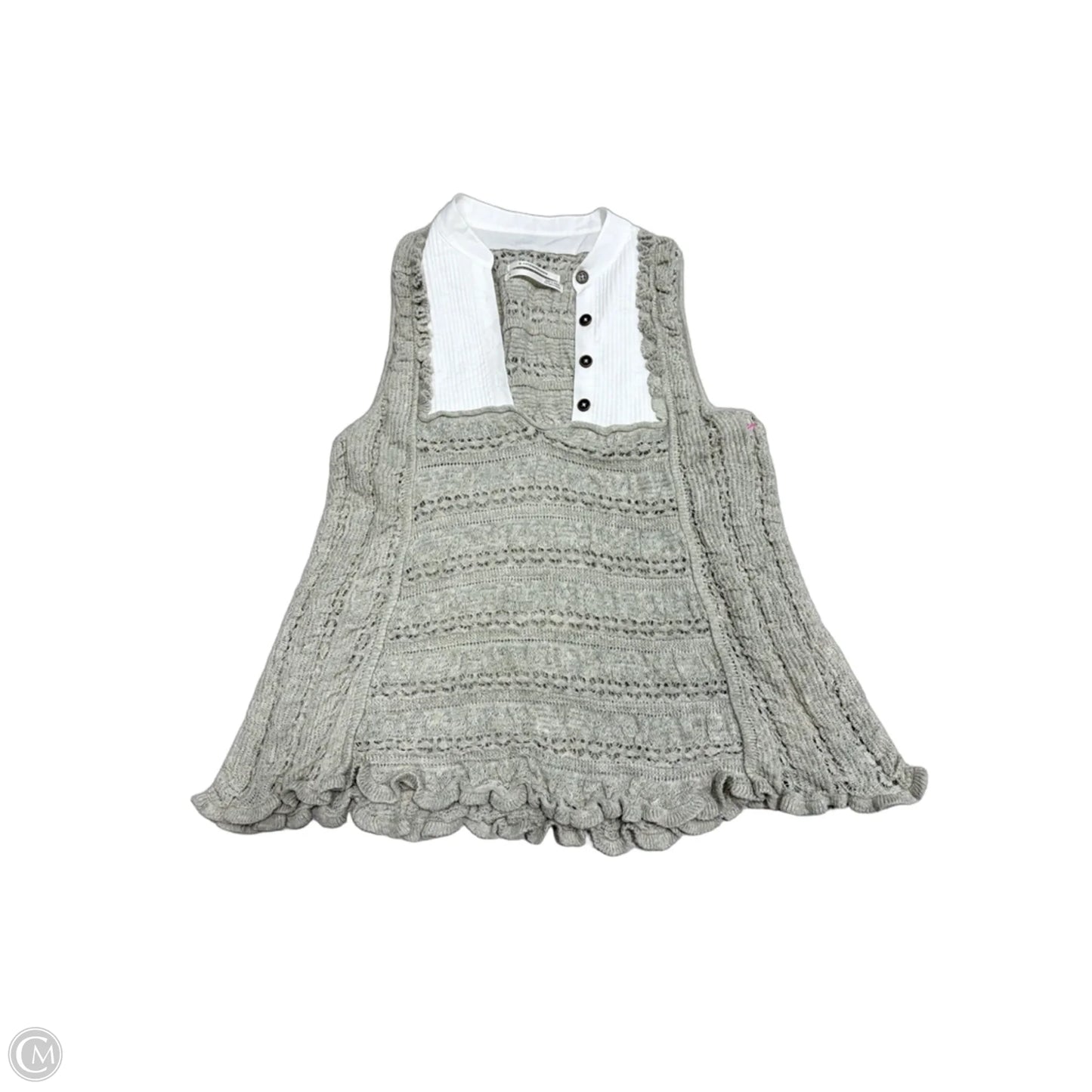 Top Sleeveless By Anthropologie In Grey, Size: S