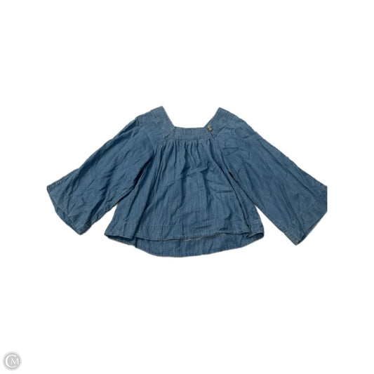 Top Long Sleeve By Madewell In Blue Denim, Size: Xs