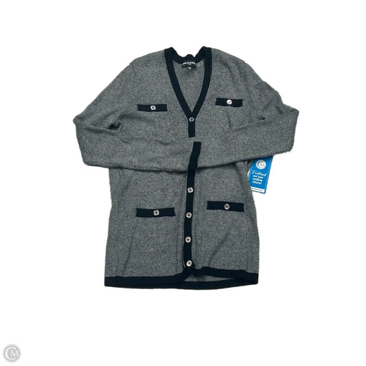 Sweater Cardigan Designer By Karl Lagerfeld In Grey, Size: M